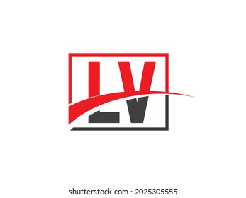 Plantilla de diseño de logotipo de carta LV