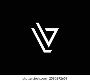 LV letter with tringle simple clean logo