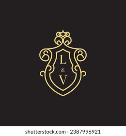 Vintage-Logo der LV-Linie in erstklassigem, professionellem Design, das gut auf allen Printmedien drucken kann