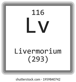 Lv Livermorium Chemical Element Periodic Table Stock Vector (Royalty ...