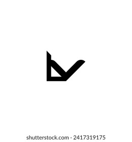 LV Logo Design Symbol schwarze Farbe Vektorvorlage.