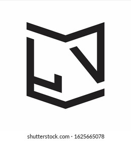 LV Logo Emblem Monogram With Shield Style Design Template Isolated On white Background