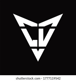 Monograma de logotipo LV con forma de fondo modelo de diseño de logotipo
