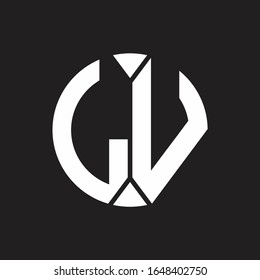 LV Logo monogram with piece circle ribbon style
