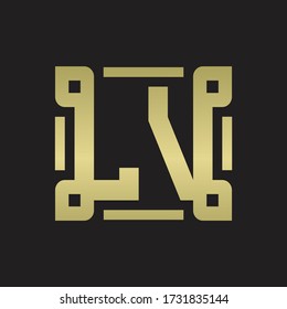 Monograma de logotipo LV con plantilla de diseño de arte de línea
