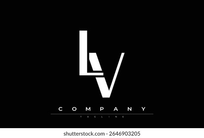 LV Modern Initials Logo Design. Branding logo with stylized initials showcasing bold design and modern aesthetic. Ideal for professional business branding or creative projects focusing on minimalistic