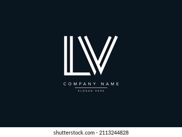 LV monogram logo design, LV VL creative minimal line art logo