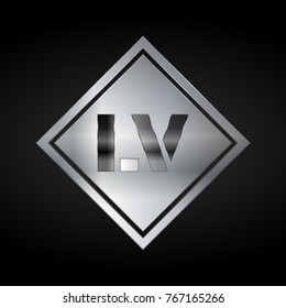 LV Monogram, Silver Logo, Metal Logo, Luxury, Elegant, Abstract, square