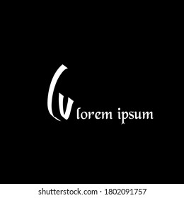 LV tagline Símbolo del vector del logotipo de escritura a mano inicial