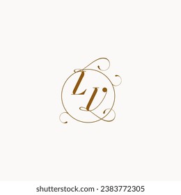 LV uniquely wedding logo symbol of your marriage and you can use it on your wedding stationary