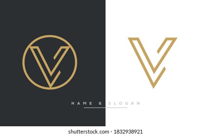 LV, VL Abstract Letters Logo Monogram