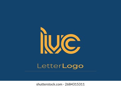 LVC Creative Unique Modern Letter Logo Design. Elegant Monogram Logo Design with Decorative Elements and Typography