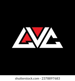 LVC triangle letter logo design with triangle shape. LVC triangle logo design monogram. LVC triangle vector logo template with red color. LVC triangular logo Simple, Elegant, and Luxurious design.