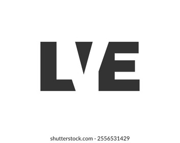 LVE logo design. Initial letter L V E bold font style for tech startups, consulting, corporate branding. Creative company name, headlines typography identity, trendy logotype. Vector illustration.