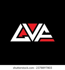 LVF triangle letter logo design with triangle shape. LVF triangle logo design monogram. LVF triangle vector logo template with red color. LVF triangular logo Simple, Elegant, and Luxurious design.
