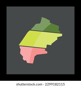 Mapa de Lviv diseño geométrico simple y colorido