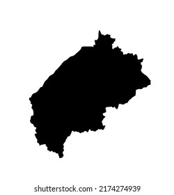 Lviv map vector silhouette illustration isolated on white background. Lviv oblast map Ukraine territory region.