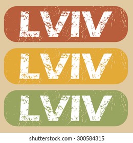 Lviv on colored background