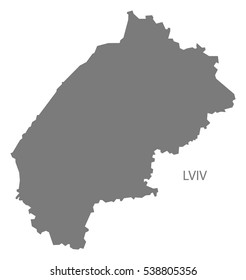 Lviv Ukraine Map grey