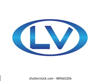 LV-letter abbreviations blue oval logo