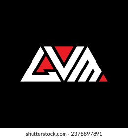 LVM triangle letter logo design with triangle shape. LVM triangle logo design monogram. LVM triangle vector logo template with red color. LVM triangular logo Simple, Elegant, and Luxurious design.