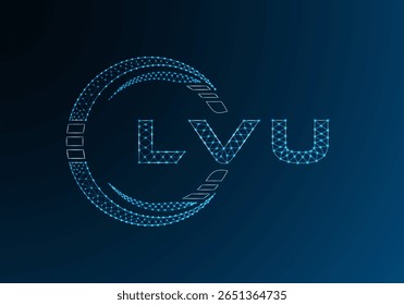 Diseño de Vector de logotipo de letra polivinílica baja LVU. Diseño de logotipo de poliéster inferior de LVU. Logotipo de poliéster bajo.