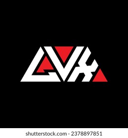 diseño del logotipo de la letra triangular LVX con forma triangular. Monograma de diseño del logotipo del triángulo LVX. plantilla de logotipo vectorial de triángulo LVX con color rojo. Logotipo triangular LVX Diseño sencillo, elegante y lujoso.