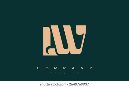 LW Abstract Geometric Logo Design. Modern and elegant logo design with simplistic typography elements, showcasing branding excellence.