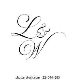 LW Calligraphy Monogram initial letters logo