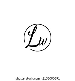 LW circle feminine concept initial logo best for beauty and fashion