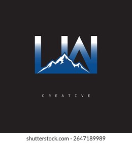 LW Creative Mountain Logo – Bold Gradient Letter mark Branding Design for Business  Outdoor Brands	
