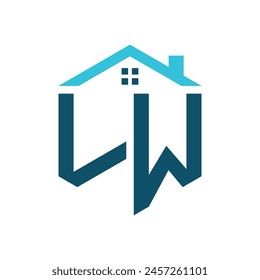 LW House Logo Design Template. Letter LW Logo for Real Estate, Construction or any House Related Business