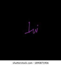 Lw initial handwriting logo for identity