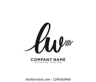 LW Initial Handwriting Logo Template Vector