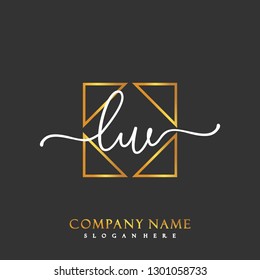 LW Initial Handwriting logo template vector