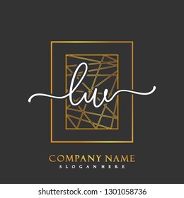 LW Initial Handwriting logo template vector