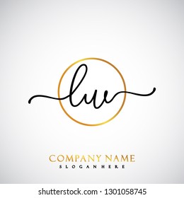 LW Initial Handwriting logo template vector