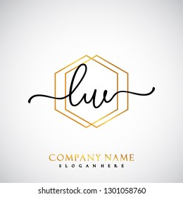 LW Initial Handwriting logo template vector