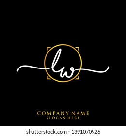 LW Initial handwriting logo template