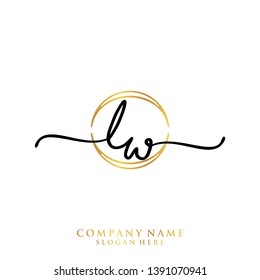 LW Initial handwriting logo template