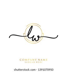 LW Initial handwriting logo template