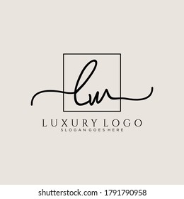 LW Initial handwriting logo template vector