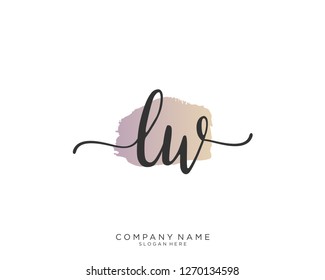 LW Initial handwriting logo vector 