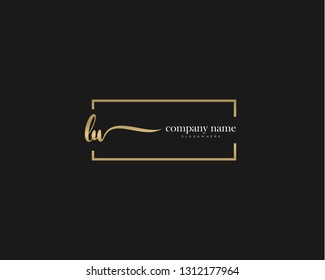 LW Initial handwriting logo vector. Hand lettering for designs.