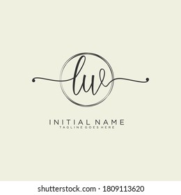 LW vector de logotipo de escritura a mano inicial