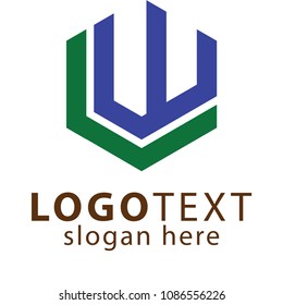 LW initial hexagonal logo vector