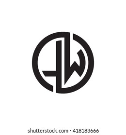 LW initial letters looping linked circle monogram logo
