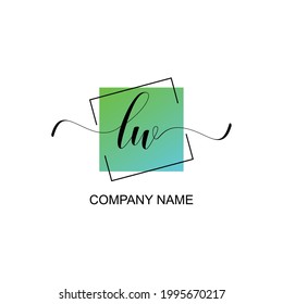 LW Initial logo handwriting typographic template