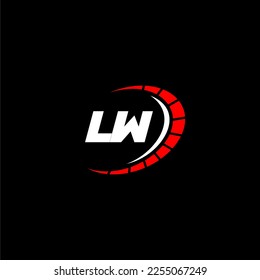 LW initial monogram for automotive logo with speed image design vector