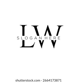 Logotipo inicial del monograma de LW con diseño del estilo del negocio